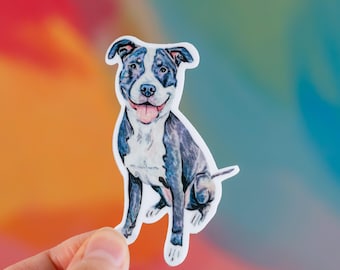 Pegatina de perro Pitbull, regalo para amantes de los Pitbull, pegatina de Pitbull gris, regalo para amantes de los perros, regalo para mamá perruna, pegatina para portátil, pegatina para botella de agua