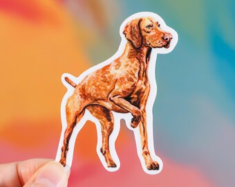 Pegatina de perro Vizsla, regalo de Vizsla, pegatina de amante de Vizsla, regalo para amante de los perros, regalo de mamá de perro, pegatina de computadora portátil, pegatina de botella de agua