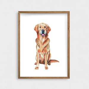 Golden Retriever Art Print, Watercolor Golden Retriever, Dog Art Print, Dog Lover Painting, Gift for Dog Lover, Watercolor Dog Home Decor