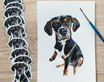 Pegatinas personalizadas para mascotas, pegatinas personalizadas para perros, retratos de mascotas, pegatinas personalizadas para gatos, pegatinas de vinilo, pegatinas para amantes de las mascotas, pegatinas personalizadas para perros o gatos.