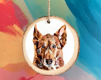 Adorno con retrato de mascota, pintura de mascota, adorno navideño personalizado, adorno para mascota, adorno para perro, adorno para gato, regalo para amantes de los perros, adorno pintado