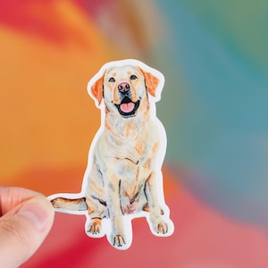 Yellow Lab Sticker, Yellow Lab Gift, Labrador Retriever Sticker, Gift For Dog Lover, Dog Mom Gift, Laptop Sticker, Labrador Gift