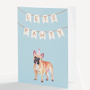 Dog Greeting Card, French Bulldog, Watercolor Dog Card, Happy Birthday Card, Dog Birthday Card, Frenchie Card, Dog Lover Gift