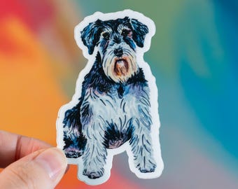 Sticker schnauzer, cadeau schnauzer, autocollant bouteille d'eau, cadeau pour amoureux des chiens, cadeau chien maman, sticker pour ordinateur portable, cadeau schnauzer