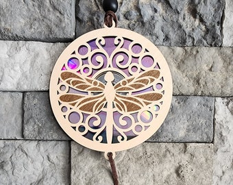 Laser Cut Dragonfly Suncatcher: Wood & DVD Decor