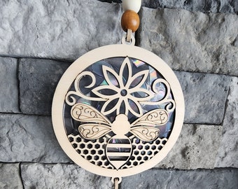 Bee honeycomb suncatcher