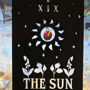 Capteur de soleil en forme de carte de tarot, tenture murale, soleil, céleste, sorcellerie, décoration murale