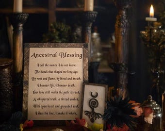 whisper through the veil, sigil and Blessing pair.  altar decor,  Samhain ritual. Ancestral Blessing