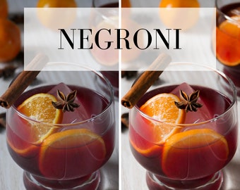 Presets de cócteles clásicos: Negroni Lightroom Mobile and Desktop Preset