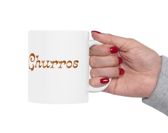 Churro Mug for Theme Park Food Lovers in 11oz and 15oz, Ceramic Coffee Cup, Disneyland Snack, Cookie Crumb Design, Amusement Park Souvenir