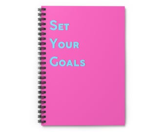 Motivational Spiral Notebook - Set Your Goals, Planning Journal, Goal Setting Notebook, Cute Stationery, Gift for Students, Life Journal