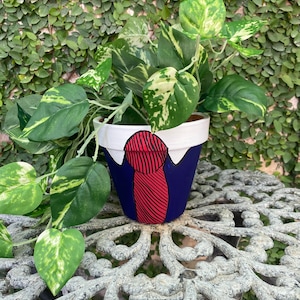 Clay Pot Planter Base Hand Painted Tie for Teachers Week, Fathers Day 5.9&quot; Terracotta Flower Pot Centerpiece &quot;Plants, Candy NOT Included&quot;