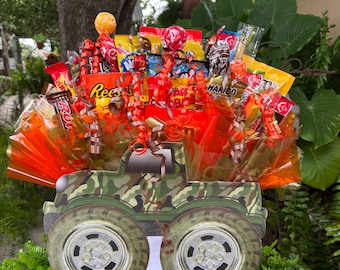 Candy Bouquet Camo Truck Perfect Gift for Fathers Day Graduation Happy Birthdays or Just Because