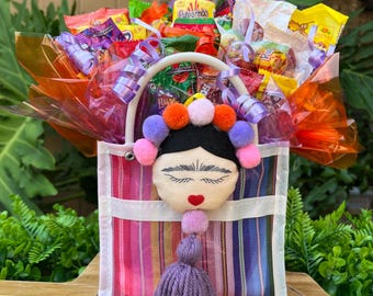 Frida Kahlo Candy Bouquet (Moralito) Packed with Mexican Tamarindo Candy, (Mexican Candy Lovers) Gift for Special Occasions