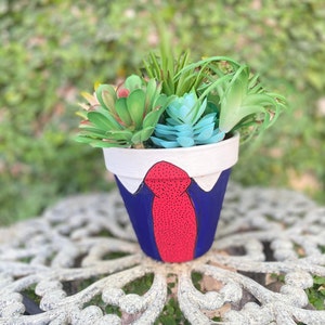 Clay Pot Planter Base Hand Painted Tie for Teachers Week, Fathers Day 5.9&quot; Terracotta Flower Pot Centerpiece &quot;Plants, Candy NOT Included&quot;
