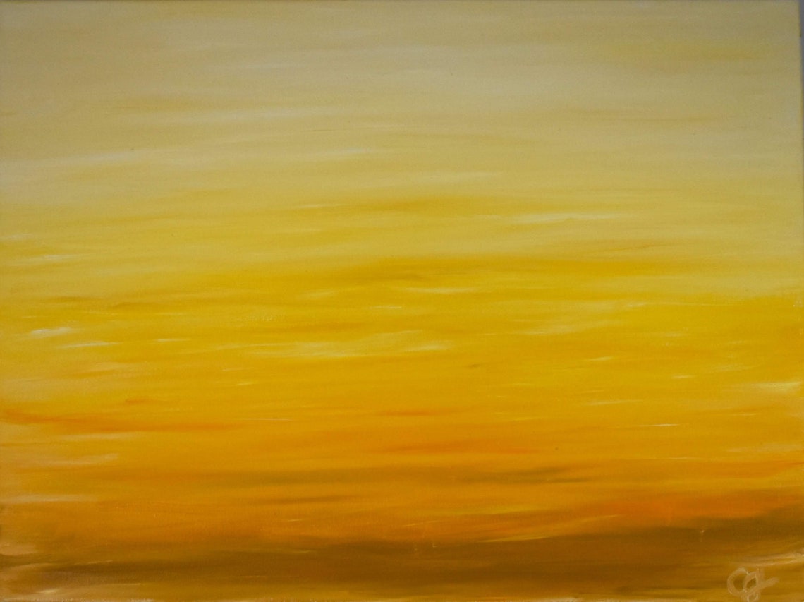 Sunrise Printable Art Yellow Painting Digital File Etsy UK