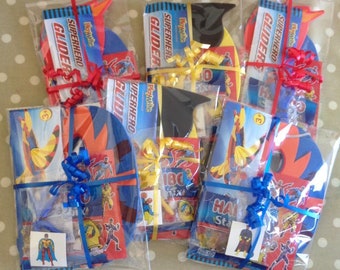 super heros Personnalisé Garçons Fête D/'Anniversaire Papier Cadeau//Faveur Sacs fourre-tout