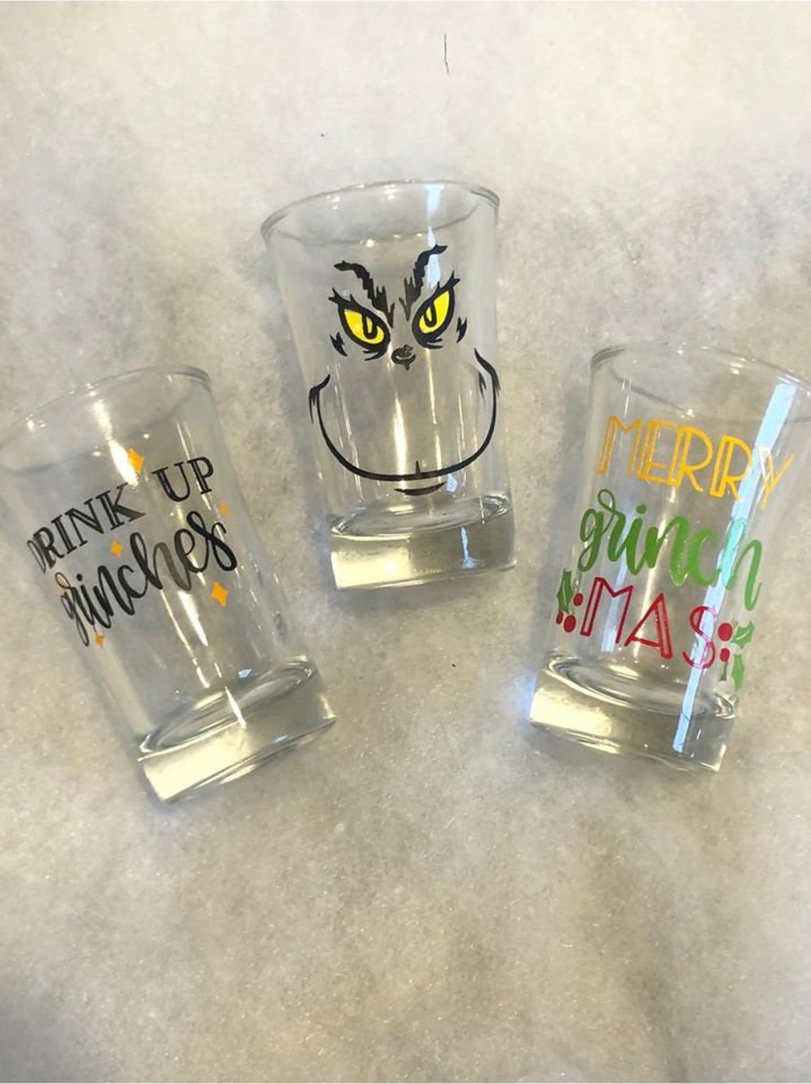 Funny Christmas Themed Shot Glasses sets of 3 Great for Etsy