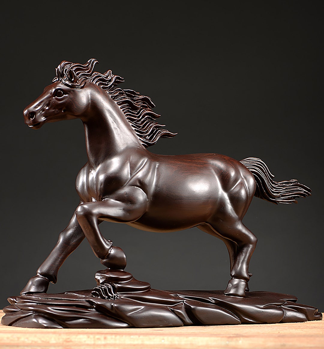 Wood Carving Horse Wood Horse Statue-home Decor Statues, Figurines