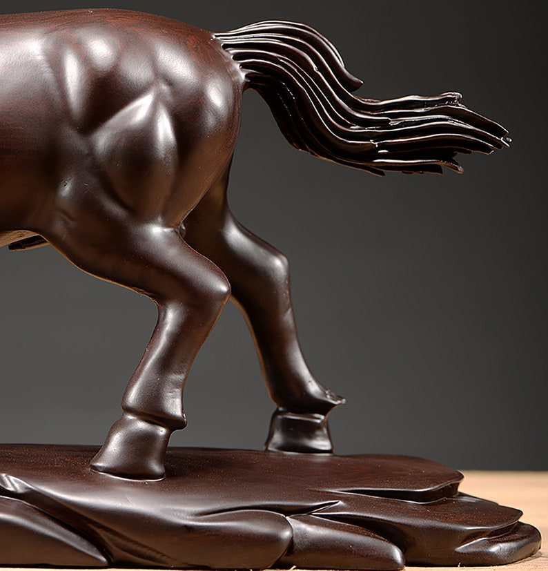 Wood Carving Horse Wood Horse Statuehome Decor Statues, Figurines