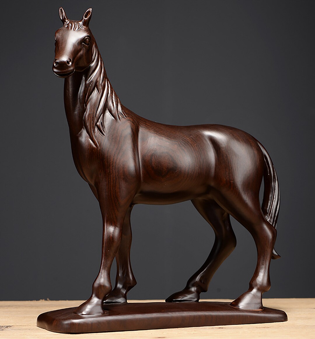 Wood Carving Horse Wood Horse Statue-home Decor Statues, Figurines
