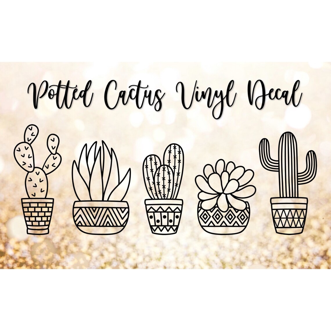 Cactus Plants Vinyl Decal Succulent Decal Sticker Boho Etsy