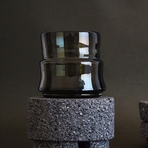 8 TUMBLERS - Hand blown recycled glass - ACATL, Handmade glassware cocktail Smoke