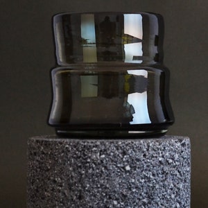 6 TUMBLERS - Hand blown recycled glass - ACATL, Handmade glassware cocktail Smoke