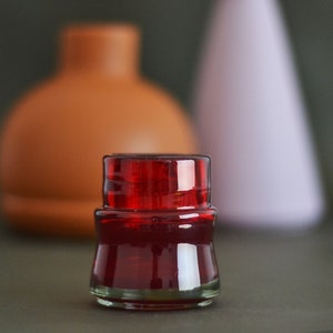 6 Mezcal Tequila Glasses Red glass Set of 6 glasses 6x6cm - Handmade from Recycled Glass Liqueur glass spirit glasses Hand blown
