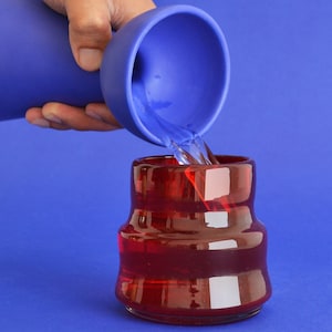 6 TUMBLERS - Hand blown recycled glass - ACATL, Handmade glassware cocktail