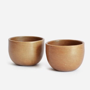 2 Espresso Cups Handmade Natural Beeswax finish Sand Colour barro image 1
