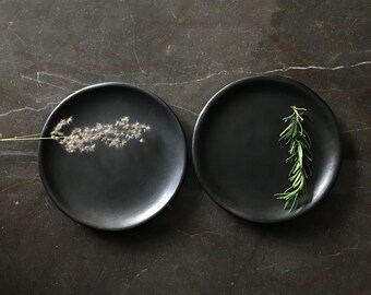 Platos de Postre 20cm Barro Negro Barro Negro Oaxaca Cerámica  Artesanal