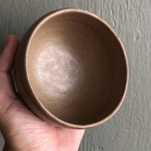 2 Dessert Bowls Beeswax Finish Natural Sand Colour Clay image 3