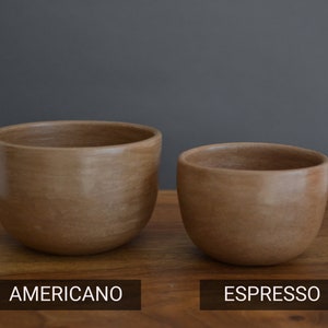 2 Espresso Cups Handmade Natural Beeswax finish Sand Colour barro image 3