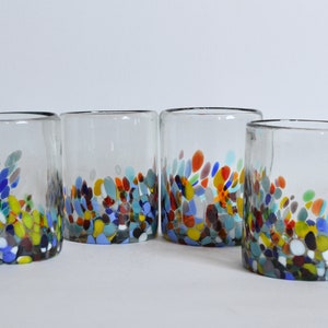8 tumblers - Alegria set of 8 Glasses - handblown recycled glass
