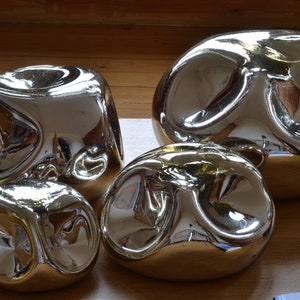 Set 4 glass decorative sculptures - handblown glass
