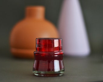 4 Verres Mezcal Tequila Verre rouge Ensemble de 4 verres 6x6cm - Fabriqués à la main à partir de verre recyclé Verres à liqueur en verre soufflé à la main