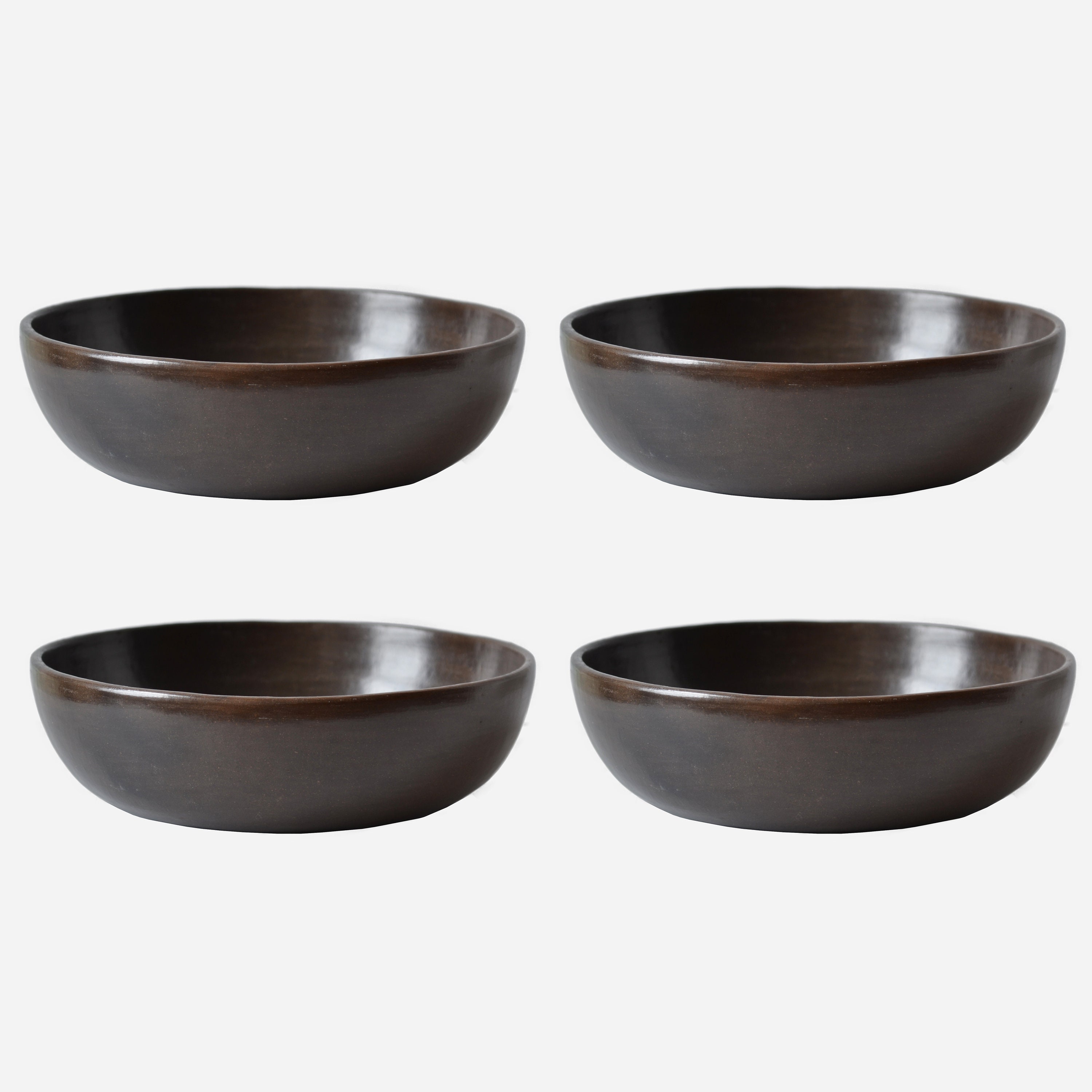 Black Clay Dinner Bowls Etsy