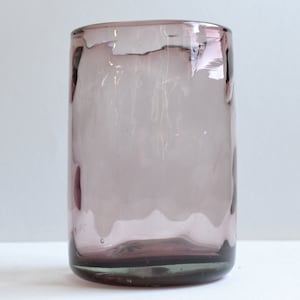8 Highball beer Glasses - PINK - Handmade Recycled Glass