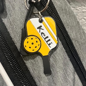Personalized Pickleball Paddle Keychain - Custom Bag Tags