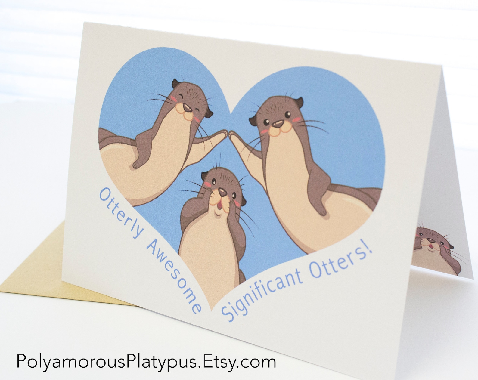 Polyamory Card Significant Otters Poly Triad | Etsy