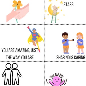 Può includere: Un collage di sei quadrati con messaggi ispiratori e illustrazioni. Le frasi includono "Sii gentile, sii te stesso", "Sogna in grande e raggiungi le stelle", "Sei fantastico, proprio come sei", "Condividere è prendersi cura", "Sii amico, fatti un amico" e "Cerca sempre di dare il massimo."