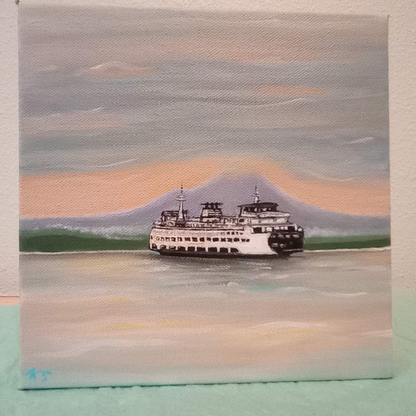 Sunrise Ferry Painting