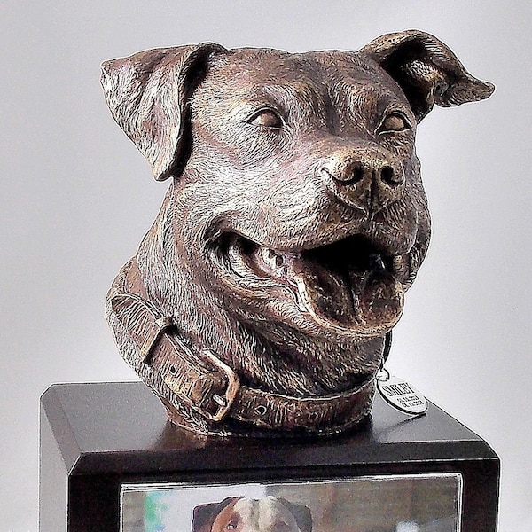 Pitbull Dog Memorial Urn