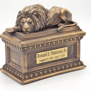 Guarding Lion Keepsake Memorial Urn