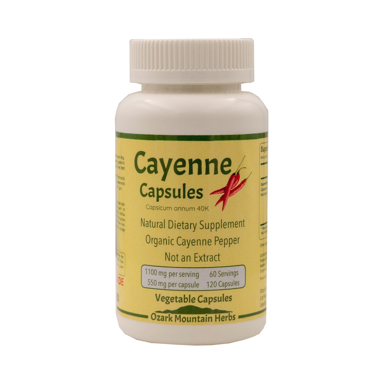 Cayenne Pepper Capsules 550mg each 120 Vegetable capsules made Etsy