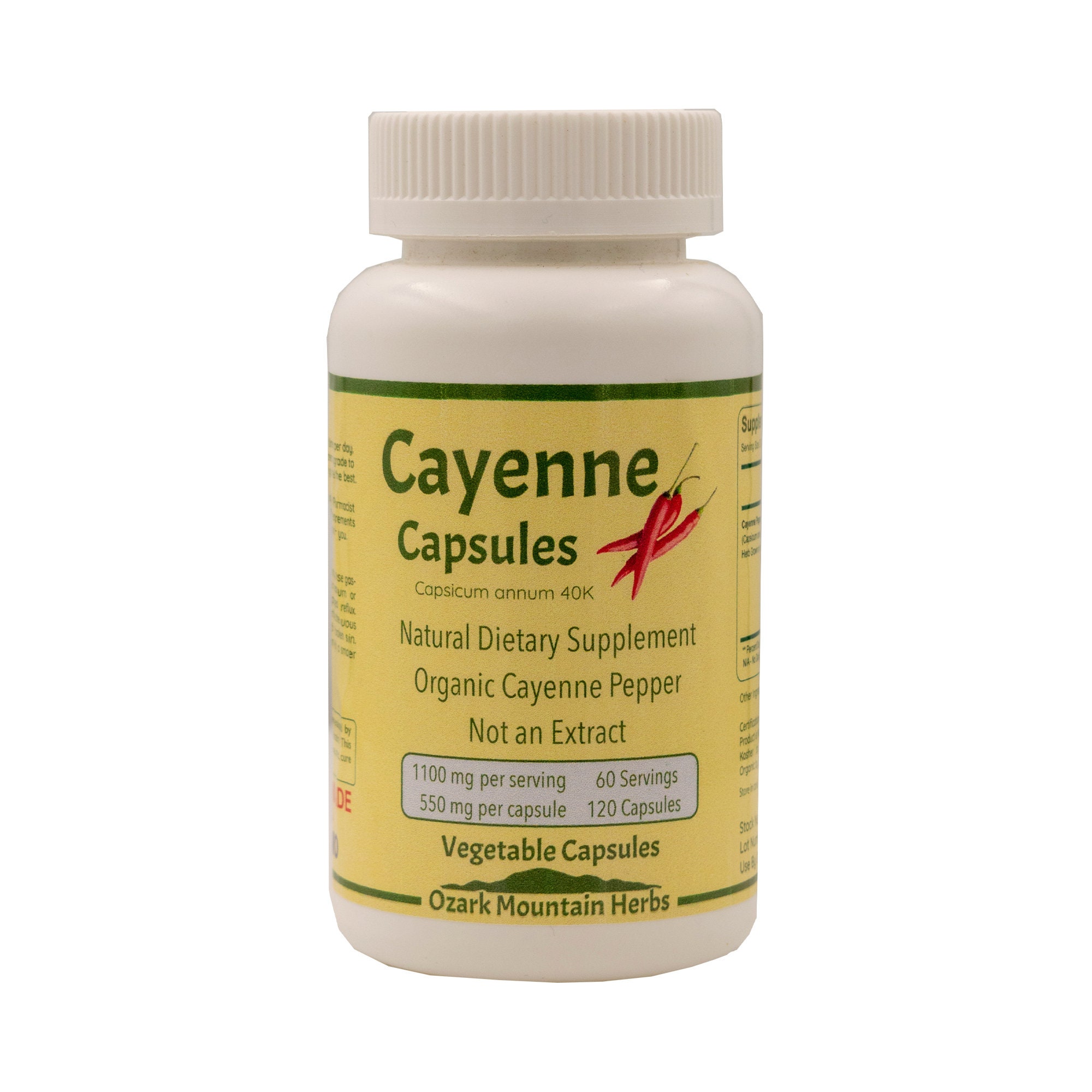 Cayenne Pepper Capsules 550mg each 120 Vegetable capsules made Etsy