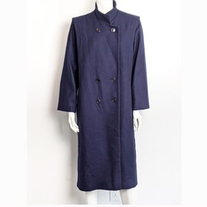 Vintage anni &#39;70 navy cappotto in lana media