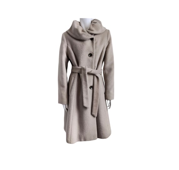 Vintage wool alpaca mohair belted coat pea coat me