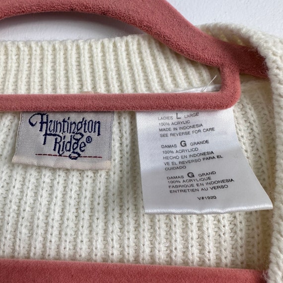 Vintage Huntington Ridge Cream Oversized Cardigan… - image 6